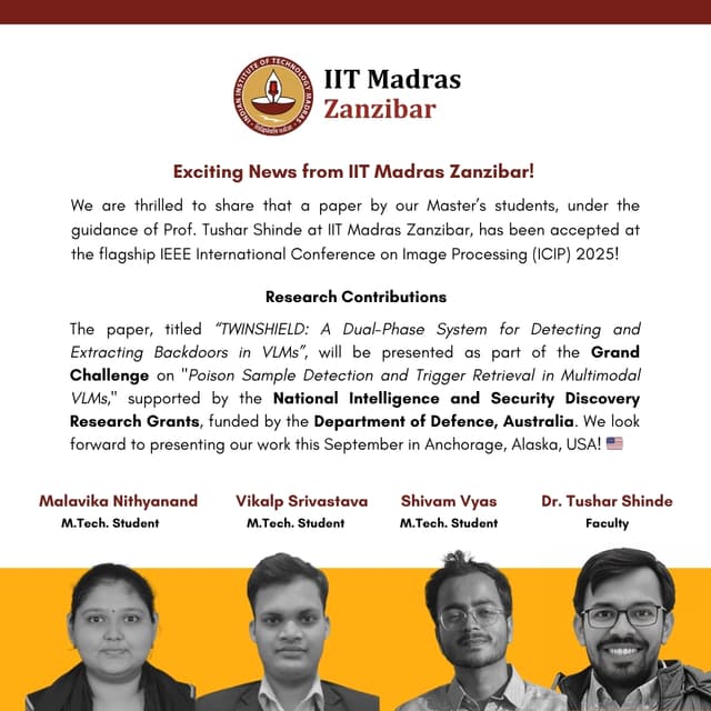 Research poster for Dr. Tushar Shinde