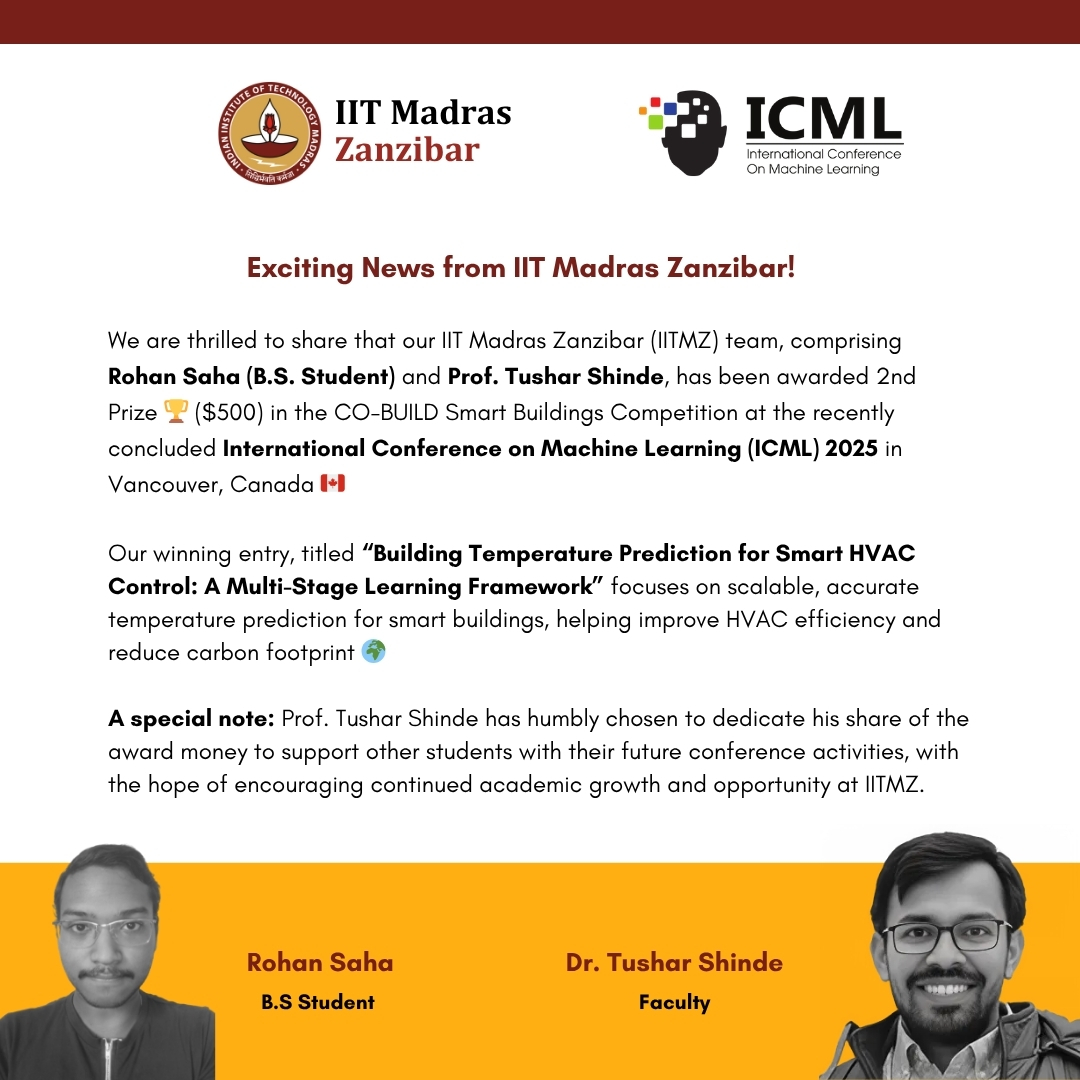 Award poster for Rohan Saha