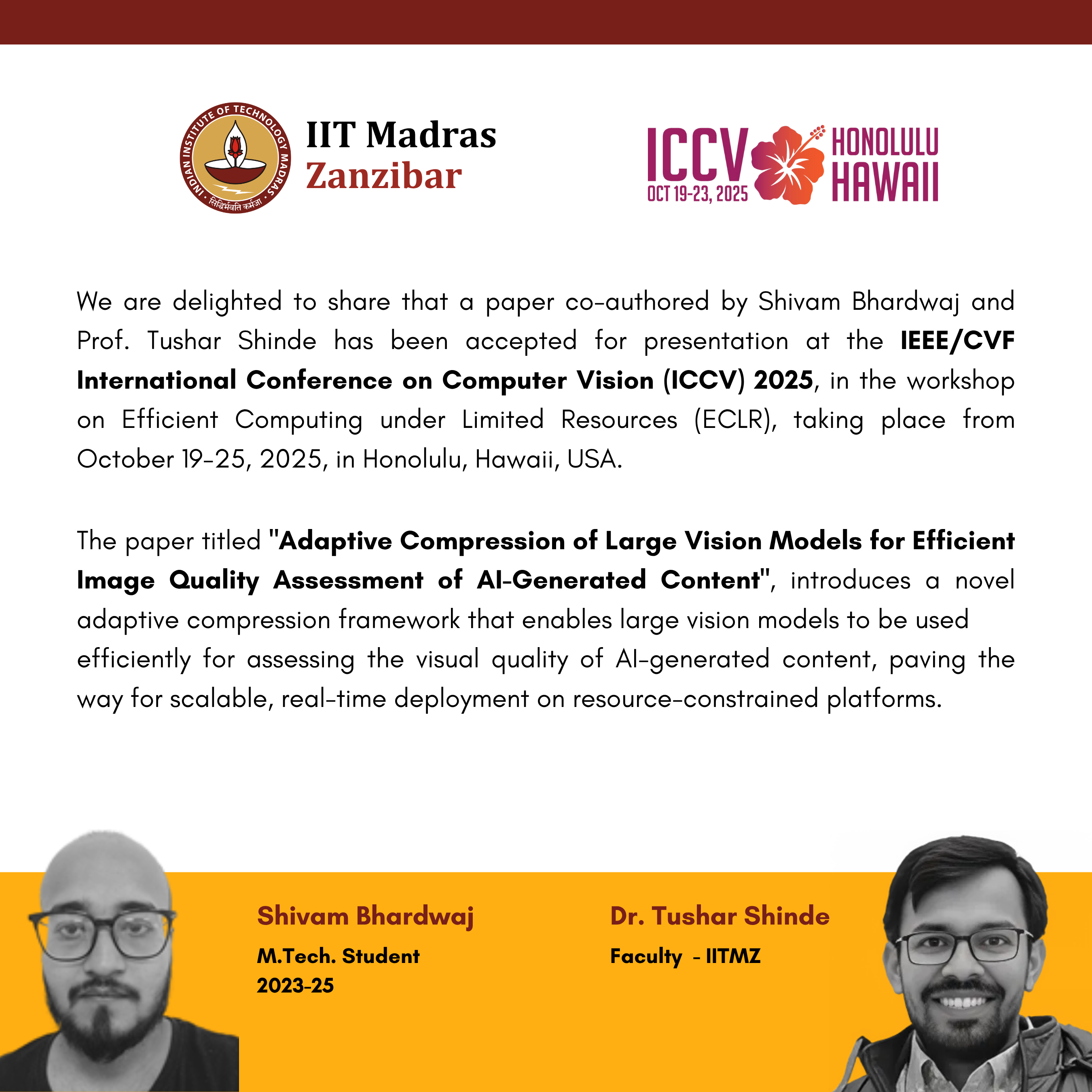 Research poster for Dr. Tushar Shinde